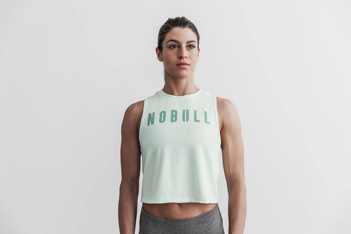 Nobull Muscle Women's Tank Tops Green | Australia (MX7509)